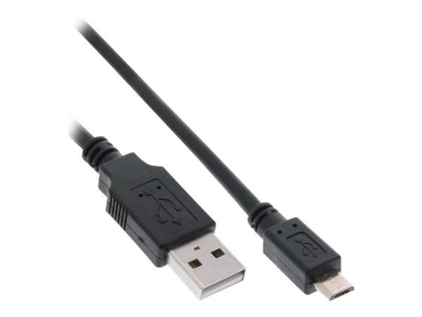 InLine Micro-USB 2.0 Kabel - Schnellladekab. - USB-A ST/Micro-B ST - schwarz - 0,5m