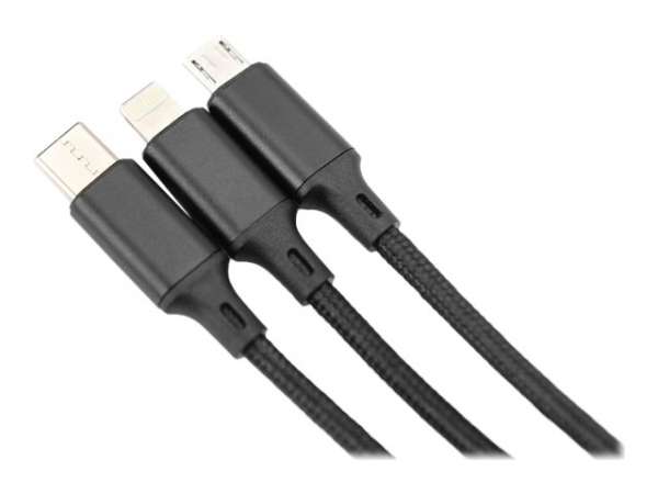 DIGITUS 3-in-1 USB-Ladekabel, 1m