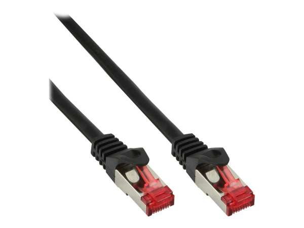 InLine Patchkabel - S/FTP (PiMf) - Cat.6 - 250MHz - PVC - CCA - schwarz - 0,3m
