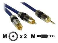 InLine Cinch/Klinke Kabel - PREMIUM - 2x Cinch Stecker an 3,5mm Klinke - 10m