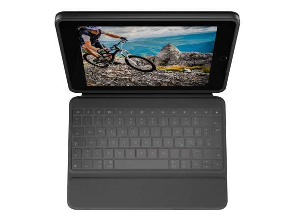 Logitech Rugged Folio - Tastatur und Foliohülle - Apple Smart connector - QWERTZ - Deutsch - für App