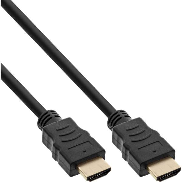 InLine 50er B-Pack HDMI-Kabel + Ethernet - ST/ST - schwarz/gold - 1m