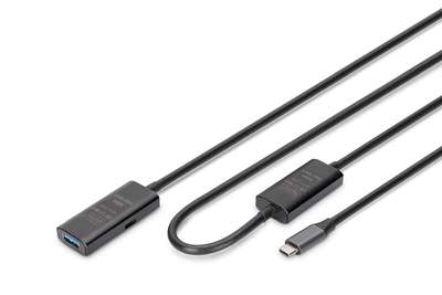 DIGITUS Aktives USB 3.2 Gen1 5G Verlängerungskabel, USB-C - USB-A, 10m