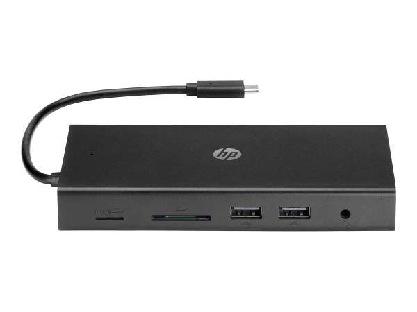 HP USB-C-Reisehub mit mehreren Anschlüssen - Kabelgebunden - USB 3.2 Gen 1 (3.1 Gen 1) Type-C - 10,1