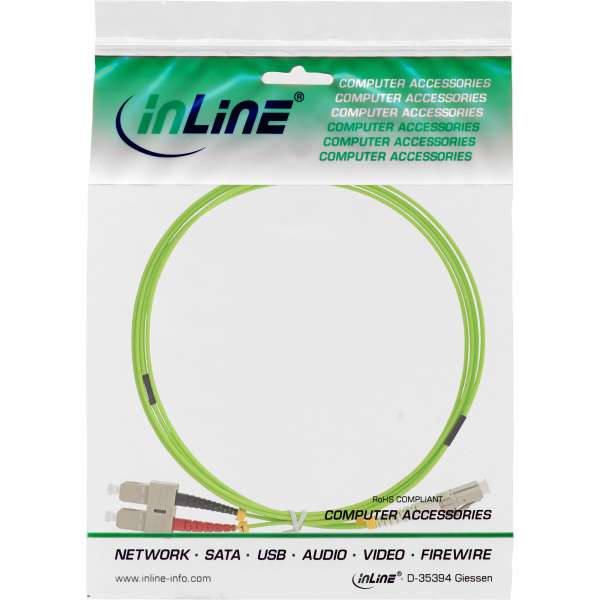 InLine LWL Duplex Kabel - LC/SC - 50/125µm - OM5 - 15m