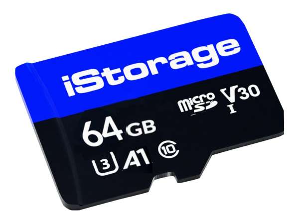 iStorage Flash-Speicherkarte - 64 GB - A1 / Video Class V30 / UHS-I U3 / Class10 - microSD (Packung
