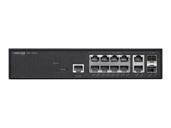 Lancom GS-2412 - Switch - managed - 10 x 10/100/1000 + 2 x 1 Gigabit SFP