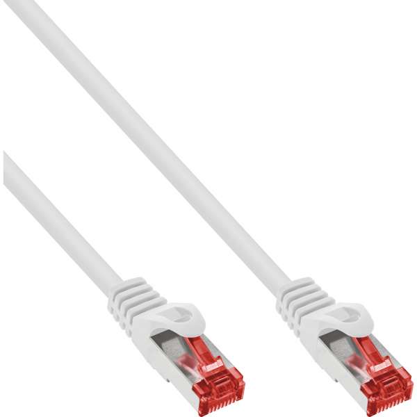InLine 100er Bulk-Pack Patchkabel - S/FTP (PiMf) - Cat.6 - PVC - CCA - weiß - 0,5m