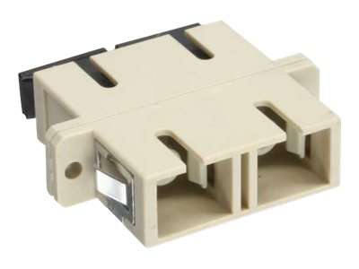 InLine LWL Kupplung - Duplex SC/SC - multimode - beige - Keramik-Hülse - zum Einbau