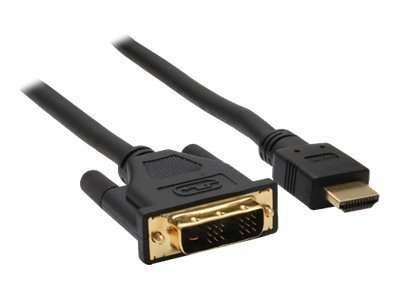InLine HDMI-DVI Kabel - schwarz / gold - HDMI Stecker auf DVI 18+1 Stecker - 3m