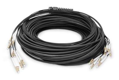 DIGITUS Vorkonfektionierte Glasfaser Universal Breakout Kabel, Multimode OM4, 8 Fasern, LC/UPC - LC/