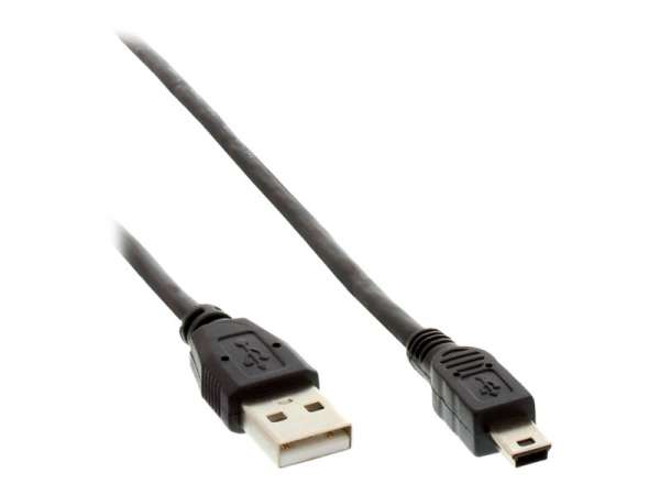 InLine USB 2.0 Mini-Kabel - USB A ST an Mini-B ST (5pol.) - schwarz - 1,5m