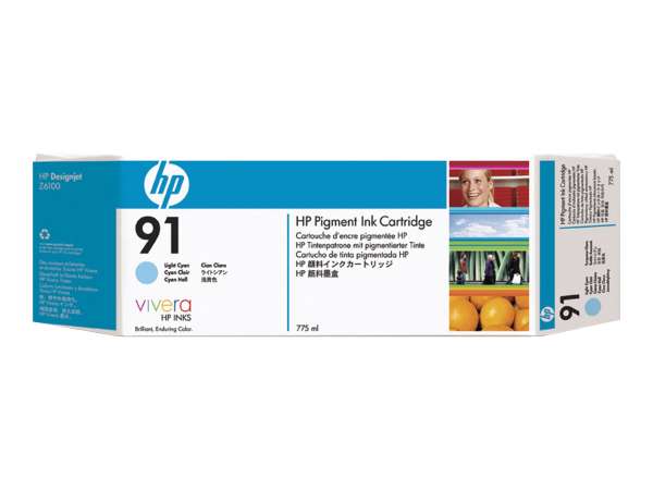 HP 91 - 775 ml - hell Cyan - original - DesignJet