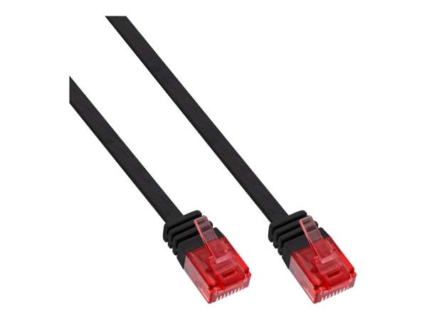 InLine Patchkabel flach - U/UTP - Cat.6 - schwarz - 0,5m