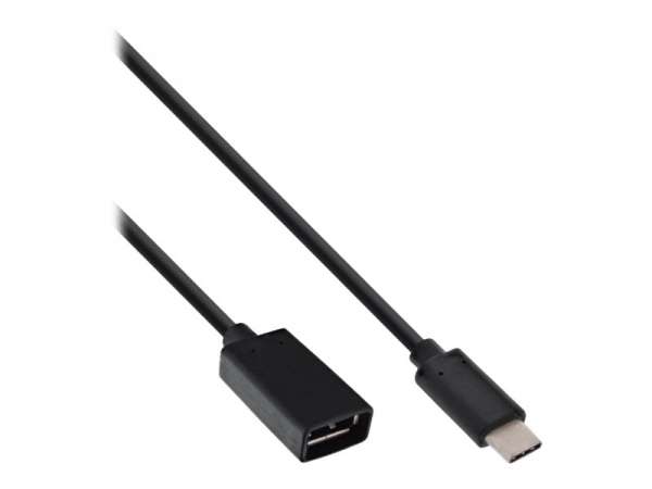 InLine USB 3.2 Gen.1x2 Adapterkabel - USB-C Stecker an A Buchse - 0,15m