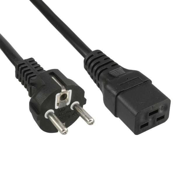 InLine Netzkabel 16A - Schutzkontakt gerade / Kaltgerätestecker IEC320/C19 - 2m