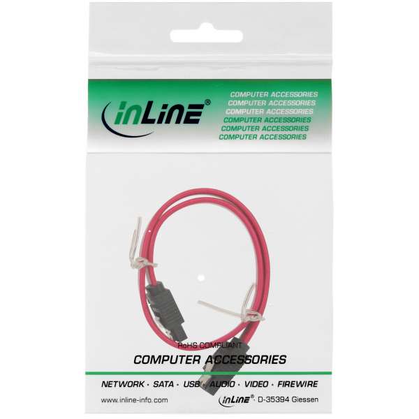 InLine SATA 6Gb/s Kabel - mit Lasche - 0,3m