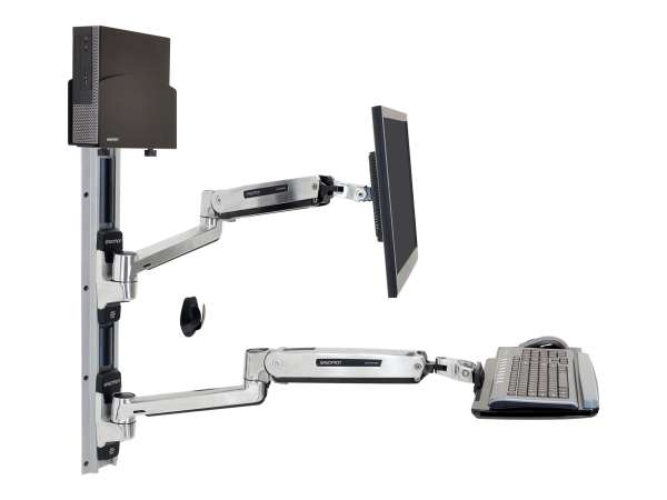 Ergotron LX Wall Mount System with Small CPU Holder - Systemeinheit-/Monitor-/Tastatur-Montagekit -