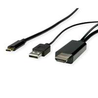 ROLINE Videoadapter - USB, HDMI männlich zu 24 pin USB-C männlich
