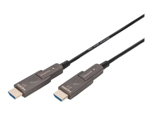 DIGITUS 4K - HDMI AOC Hybrid Glasfaserkabel mit 20m abnehmbaren Stecker