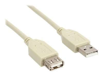 InLine USB 2.0 Verlängerung - Stecker / Buchse - Typ A - beige/grau - 5m