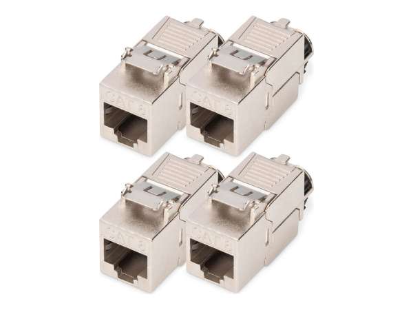 DIGITUS CAT 8.1 Keystone Modul, geschirmt, werkzeugfreier Montageanschluss - 4 Stk.