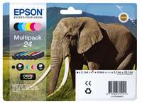 Epson 24 Multipack - 6er-Pack - 29.1 ml - Schwarz, Gelb, Cyan, Magenta, hellmagentafarben, hell Cyan