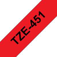 Brother TZe-451 - Selbstklebend - schwarz auf rot - Rolle (2,4 cm x 8 m)