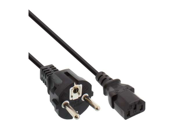 InLine Netzkabel - Schutzkontakt gerade auf Kaltgerätestecker C13 - 1,8m - schwarz
