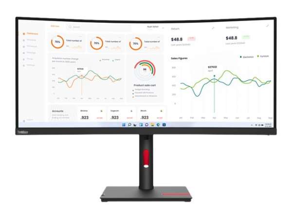 Lenovo ThinkVision T34w-30 - LED-Monitor - gebogen - 86.4 cm (34")