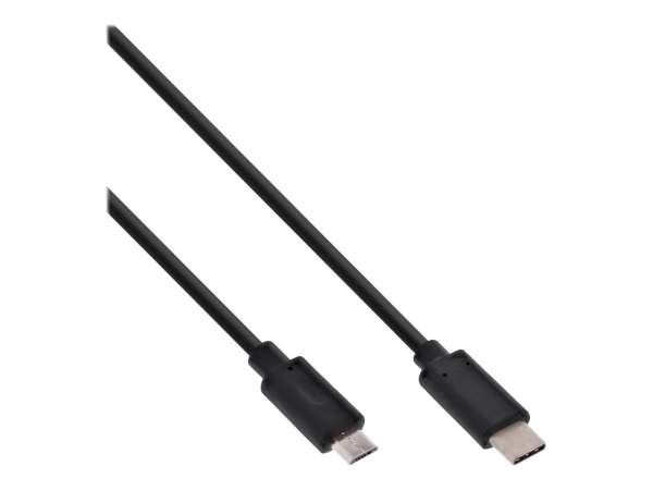 InLine USB 2.0 Kabel - USB-C Stecker an Micro-B - schwarz - 1m