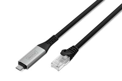 DIGITUS USB-C - RJ45 Ethernet Kabel, 1Gbit/s, 2m