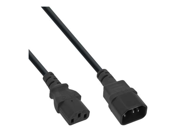 InLine 35er B-Pack Kaltgeräteverlängerung - C13/C14 - schwarz - 2m