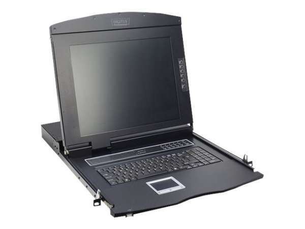 DIGITUS 17" LCD KVM-Konsole, 1-Port VGA, US-Tastatur