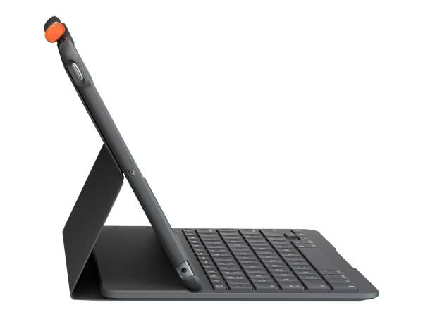 Logitech Slim Folio - Tastatur und Foliohülle - Bluetooth - QWERTZ - Deutsch - Graphite - für Apple