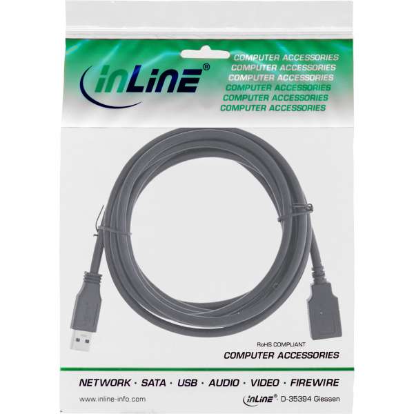 InLine USB 3.2 Gen.1 Kabel - A Stecker / Buchse - 3m