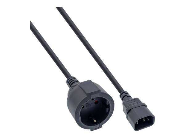 InLine 40er B-Pack Netzadapterkabel - Kaltgeräte C14 / Schutzk. BU - f. USV - 0,5m