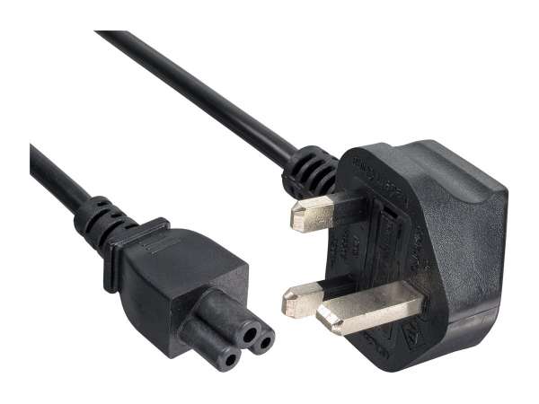 InLine Netzkabel für Notebook - England - 3pol Kupplung - 2m