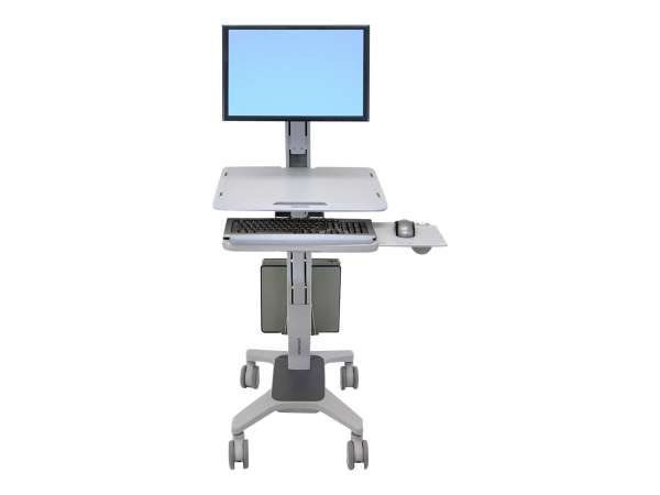 Ergotron WorkFit-C Single LD Sit-Stand Workstation - Wagen - für LCD-Display / PC-Ausrüstung - Grau