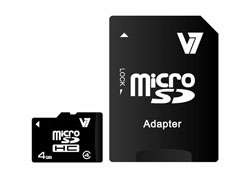 V7 VAMSDH4GCL4R-2E - Flash-Speicherkarte (microSDHC/SD-Adapter inbegriffen)