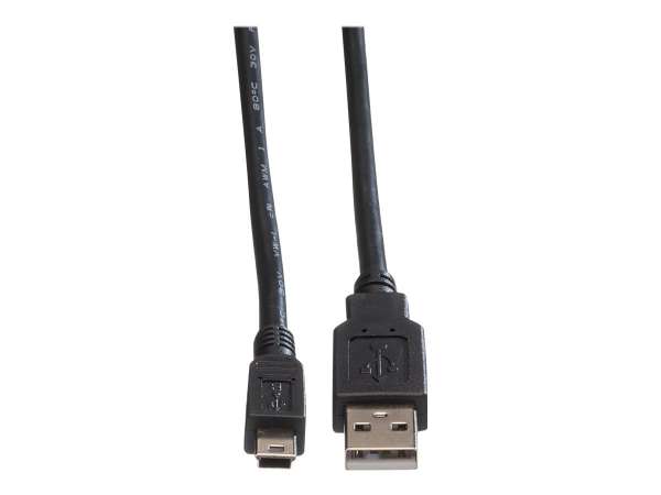 ROLINE USB-Kabel - USB Typ A, 4-polig (M) - Mini-USB, Typ B (M) - 1.8 m ( USB / Hi-Speed USB ) - Sch
