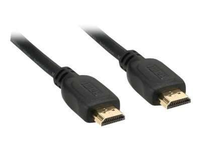 InLine HDMI Kabel - HDMI-High Speed - ST / ST - verg. Kontakte - schwarz - 1m