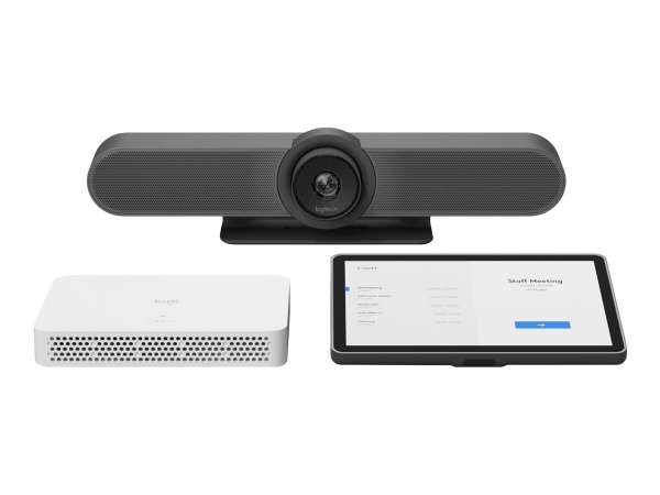 Logitech RoomMate + MeetUp + Tap IP - Kit für Videokonferenzen (Logitech Tap IP, Logitech MeetUp)