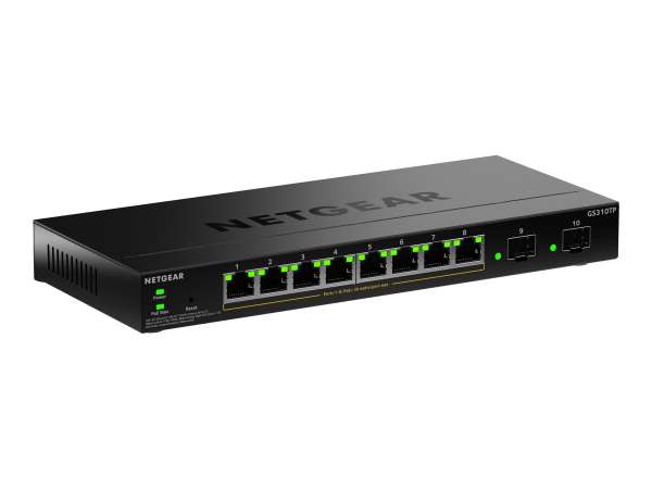 Netgear GS310TPv2 - Switch - 2+/L3 Lite - Smart - 8 x 10/100/1000 (PoE+)