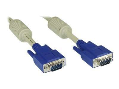 InLine S-VGA Kabel - 15pol HD Stecker / Stecker - grau - 15m