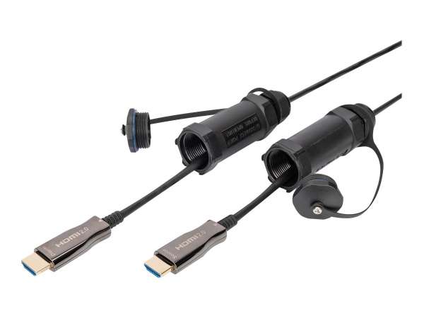 DIGITUS Ultra High Speed - HDMI-Kabel - HDMI Stecker zu HDMI Stecker - 20 m - Geschützter Hybridkupf