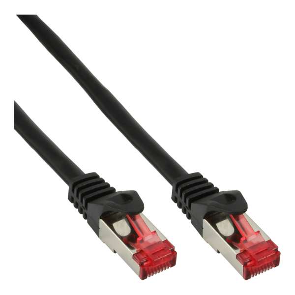 InLine Patchkabel - S/FTP (PiMf) - Cat.6 - 250MHz - PVC - CCA - schwarz - 0,3m