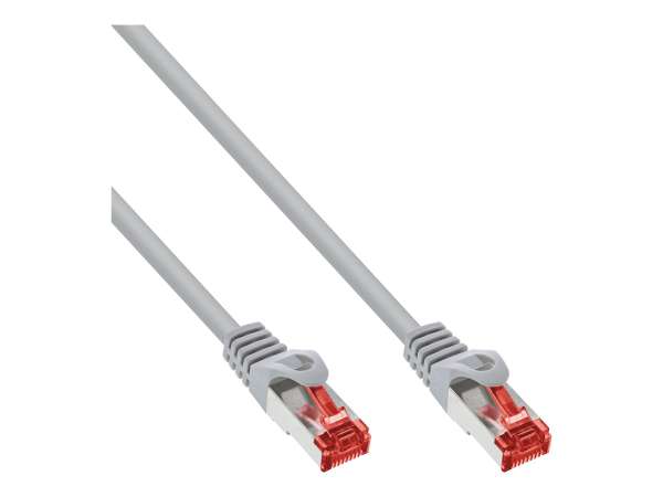 InLine Patchkabel - S/FTP (PiMf) - Cat.6 - halogenfrei - Kupfer - grau - 0,5m