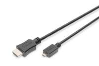 DIGITUS Highspeed - HDMI-Kabel mit Ethernet - HDMI männlich zu 19 pin micro HDMI Type D männlich - 2