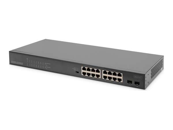 DIGITUS DN-95347-1 - Switch - 19" - unmanaged - 16 x 10/100/1000 (PoE+)